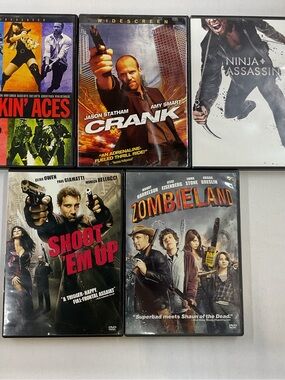 (5x DVD‎ Action Comedy) Smokin Aces Crank Ninja Assassin Shoot Em Up Zombieland